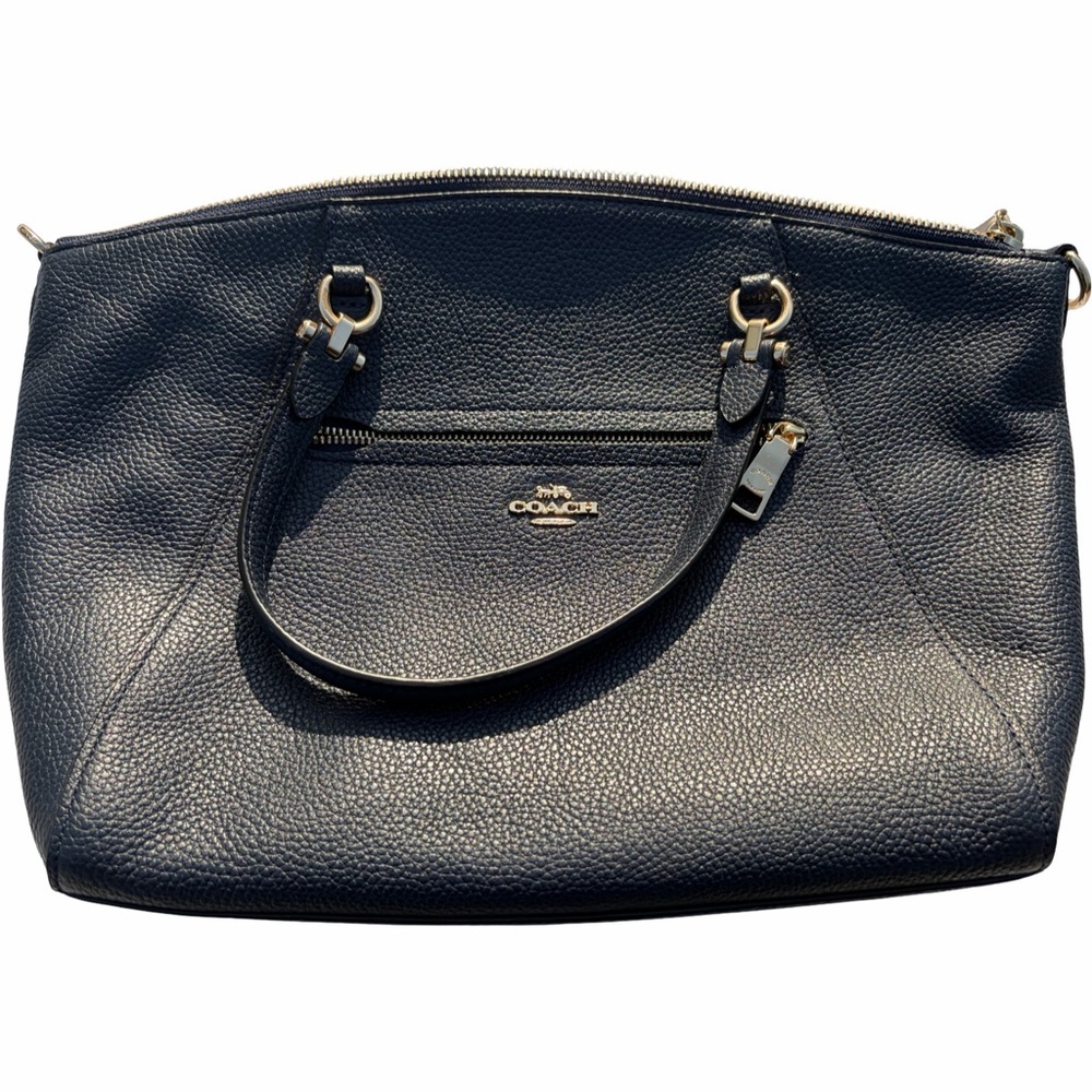 Coach Prairie Leather Satchel Bag in Navy Blue